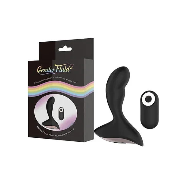 Gender Fluid Rumble Anal Vibe w/Remote – Black