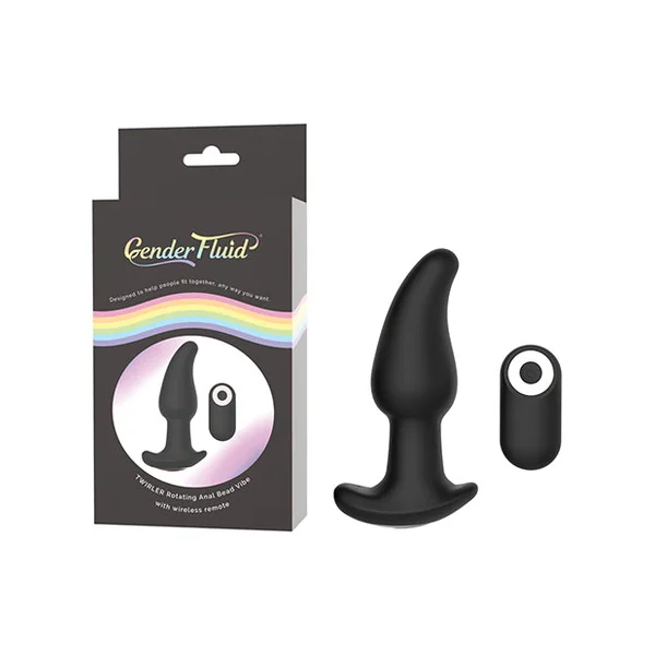 Gender Fluid Twirler Anal Vibe W/remote - Black