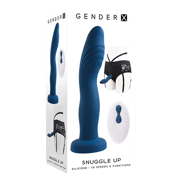 Gender X Snuggle Up Dual Motor Strap On Vibe W/harness - Blue