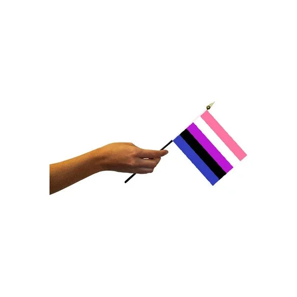 ”Genderfluid” Pride Stick Flag 4 x 6 in