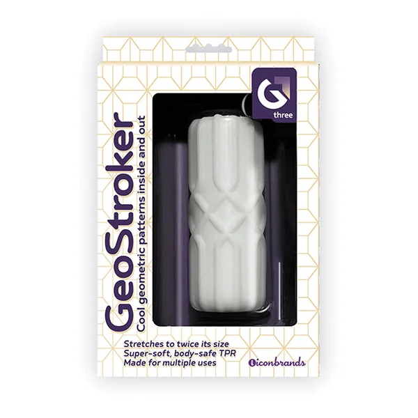GeoStroker Three 5" Ultra-Soft TPR Stroker - White