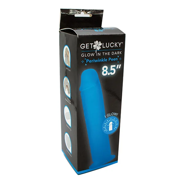 Get Lucky 8.5" Glow In The Dark Periwinkle Peen Dildo