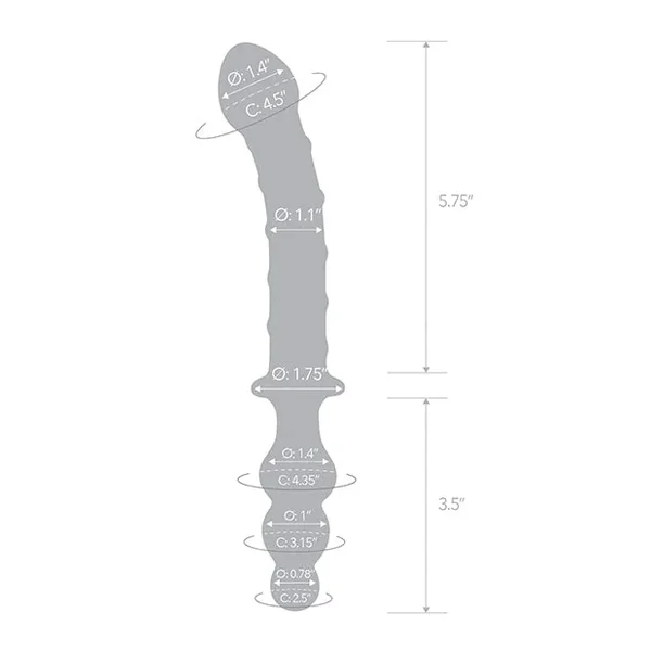 Glas 10″ Twister Dual Ended Dildo – Blue