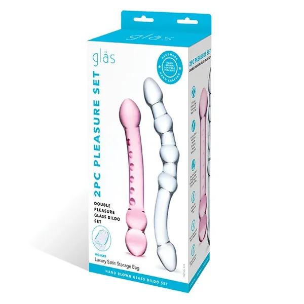 Glas 2 Pc Double Pleasure Glass Dildo Set