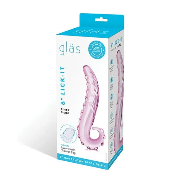 Glas 6″ Lick-it Glass Dildo – Pink