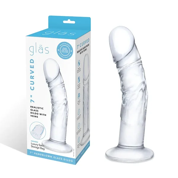 Glas 7″ Curved Glass Dildo – Clear