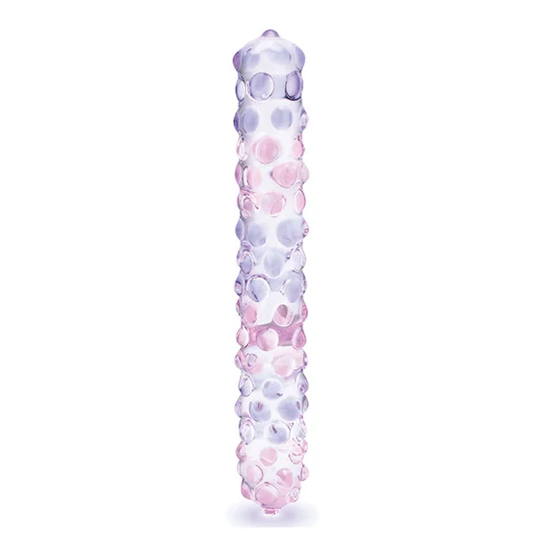 Glas 9 Inch Purple Rose Nubby Glass Dildo
