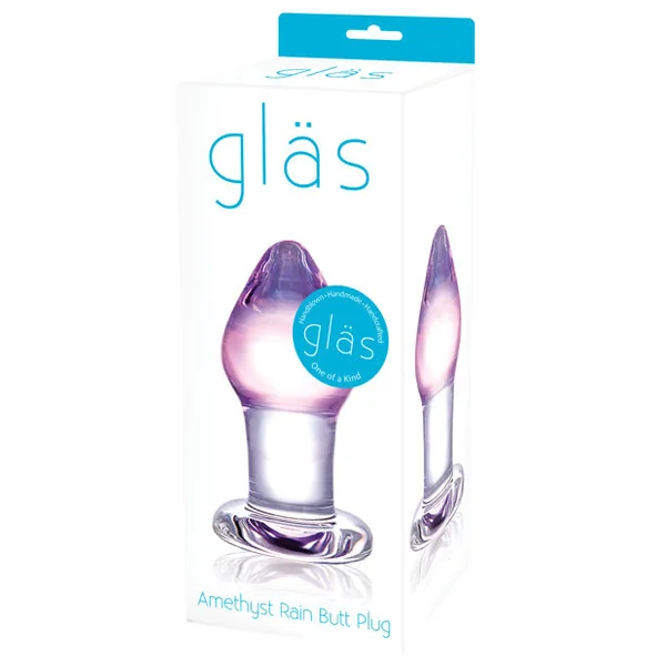 Glas Amethyst Rain Glass Butt Plug