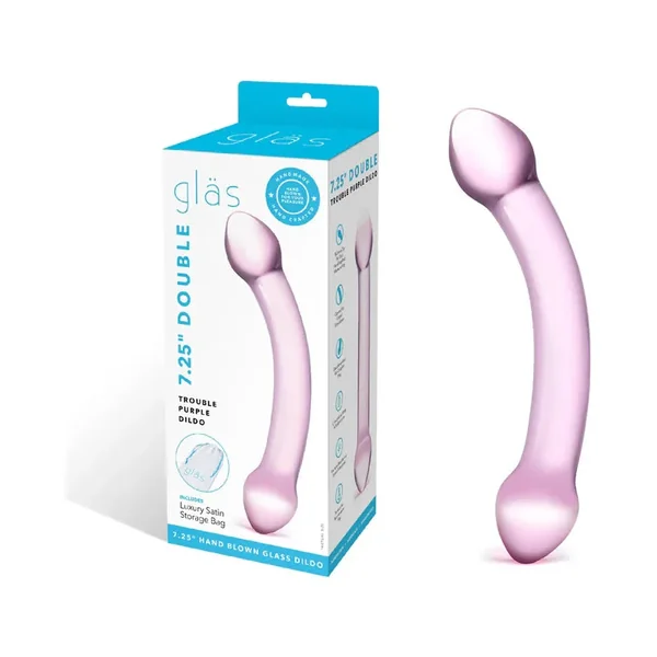 Glas Double Trouble Glass Dildo – Purple