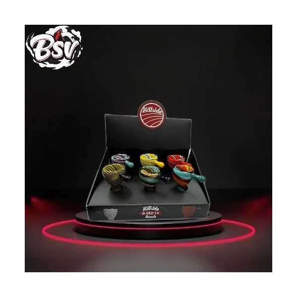 Glass House Spiral 14mm Bowls 6pk Display