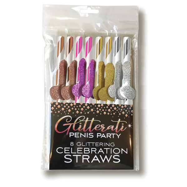 Glitterati Penis Party Celebration Straws - 8 Count