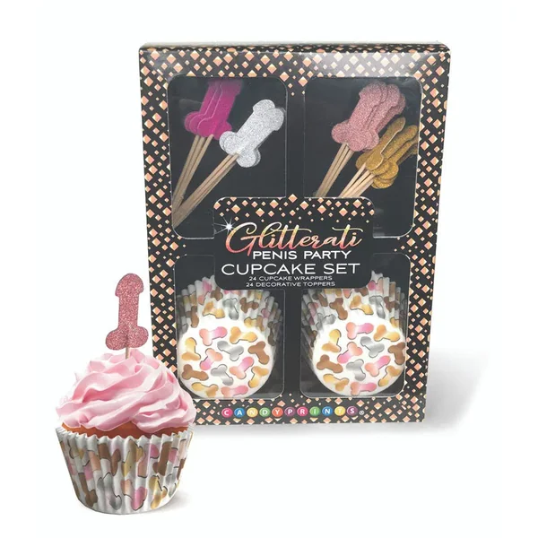 Glitterati – Penis Party Cupcake Set – Party Cupcake Set – Set of 24