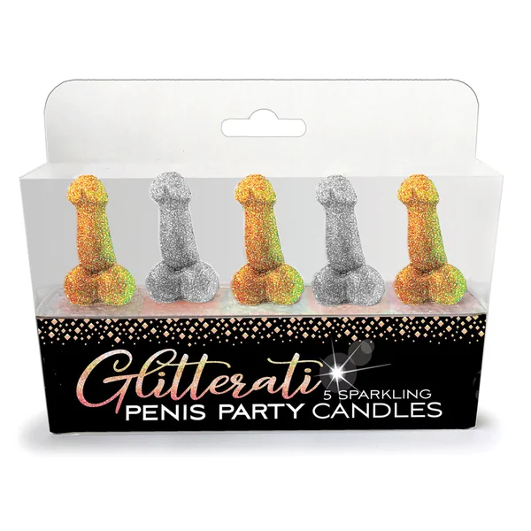 Glitterati Penis Party Sparkling Candles 5-Pack
