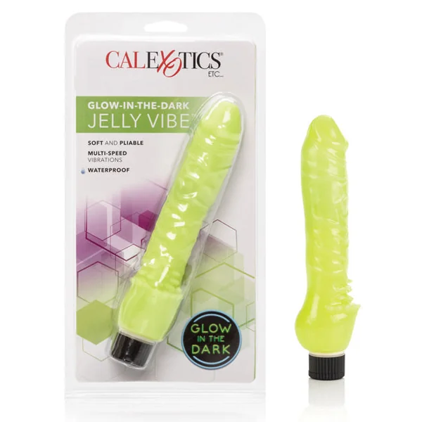 Glow-in-the-dark 7" Jelly Penis Vibe - Green