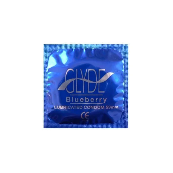 Glyde Ultra Blueberry Flavour Vegan Condoms 100 Bulk Pack
