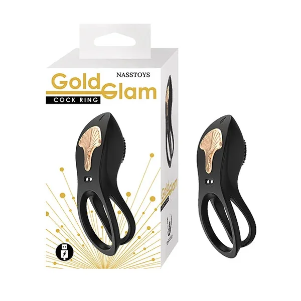 Gold Glam Cock Ring – Black