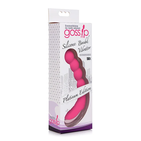 GOSSIP SILICONE BEADED G-SPOT RECHARGEABLE VIBRATOR MAGENTA