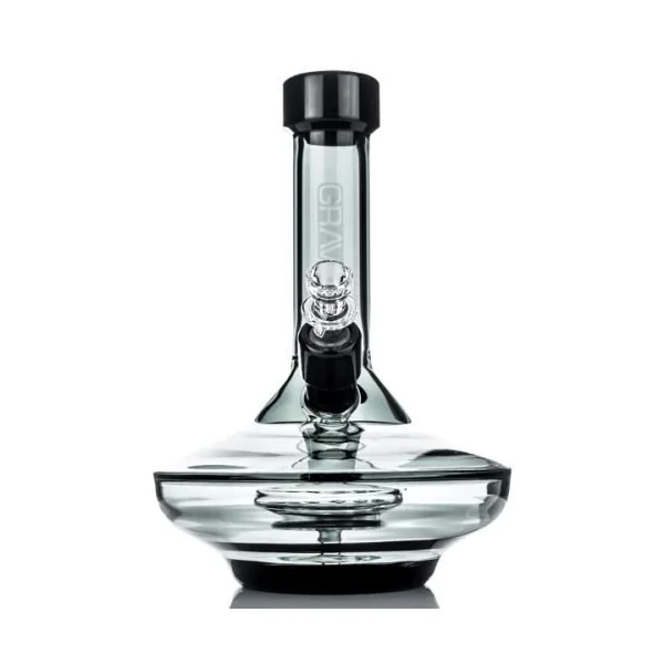 Grav Small Wide Base Waterpipe Smoke/Clear