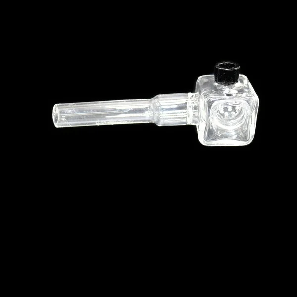 Hand PIpe Clear Glass Screen W/ Black Carb