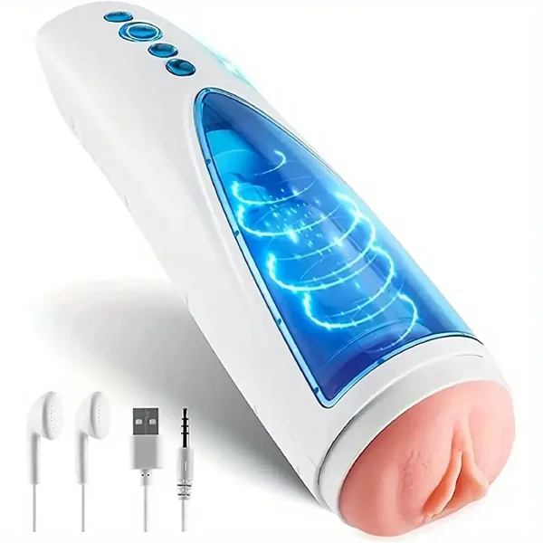 Hands Free Automatic Soft Silicone Channel Thrusting Masturbator
