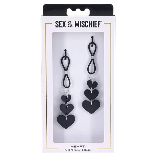 Heart Nipple Ties - Black
