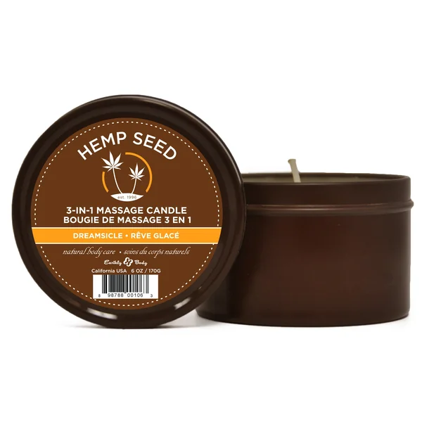 Hemp Seed 3-in-1 Massage Candle - Dreamsicle - 6 Oz.