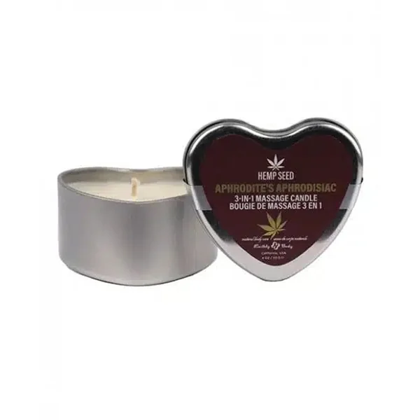 Hemp Seed 3-in-1 Valentines Day Candle - Aphrodite's Aphrodisiac 4 Oz