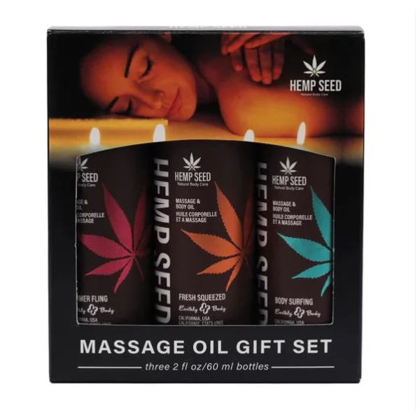 HEMP SEED MASSAGE & BODY OIL TRIO GIFT SET SUMMER 2025