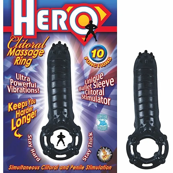 HERO COCKRING & CLIT MASSAGER BLACK