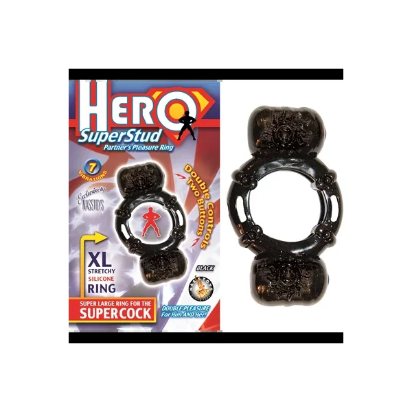 Hero Superstud Partner’s Pleasure Ring-Black