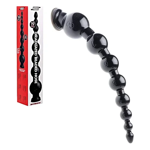 Hosed 19 Inch Graduated Bead Anal Snake