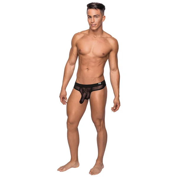 Hoser Stretch Mesh Thong Black S-m