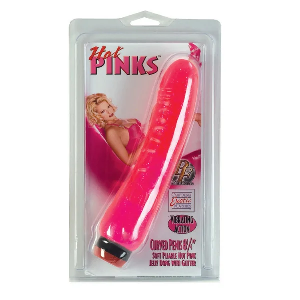 HOT PINKS CURVED PENIS 8 IN