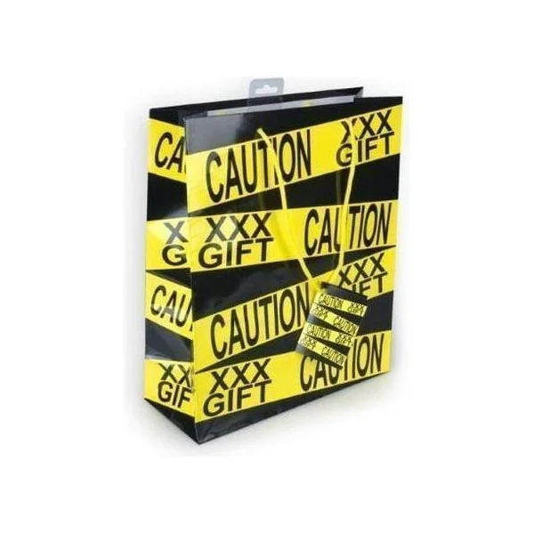 Humor - Gift Bag - Caution XXX Gift Yellow/Black
