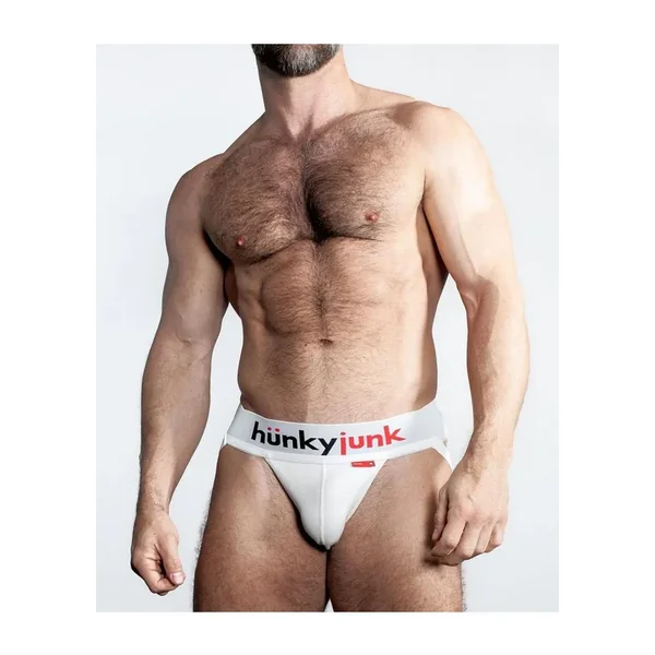 Hunker Comfy Pouch Slider-Strap Jock – White Snow – XLarge