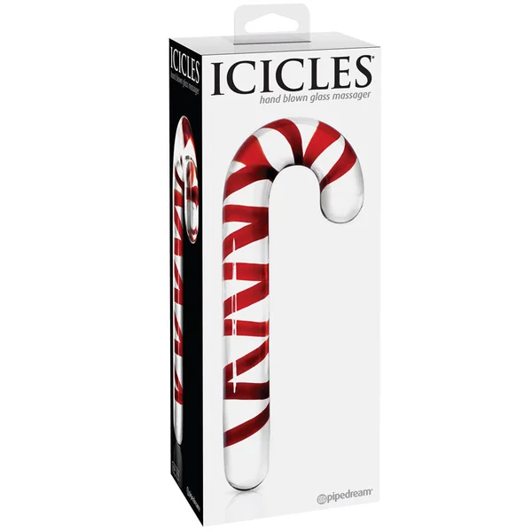Icicles No. 59 Hand Blown Glass Massager - Candy Cane