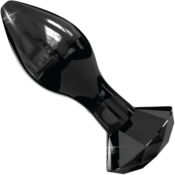 Icicles No. 78 Black Glass Anal Plug With Faceted Base