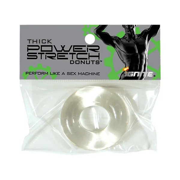 Ignite Thick Power Stretch Donut Cock Ring - Clear