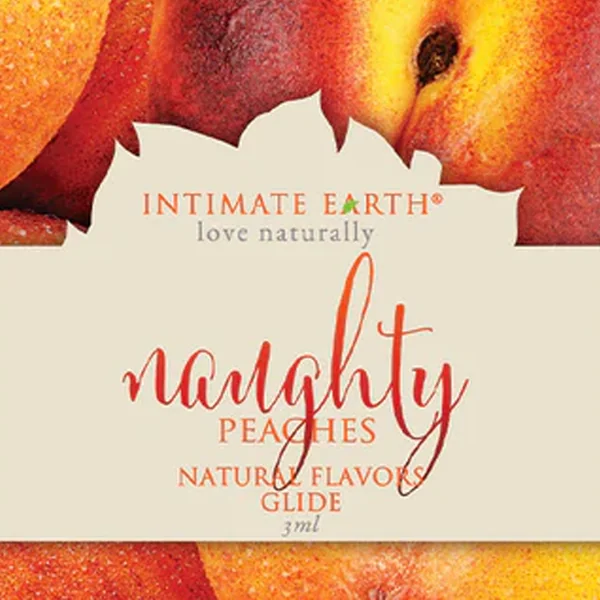 Intimate Earth – Natural Flavors Glide Lube Foil 3ml – Naughty Peaches