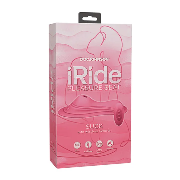 IRide Pleasure Seat Suck Stimulator Rechargeable w/Wireless Remote - Dusty Pink