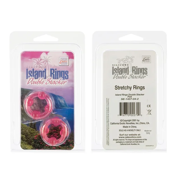 ISLAND RINGS DOUBLE STACKERS- PINK