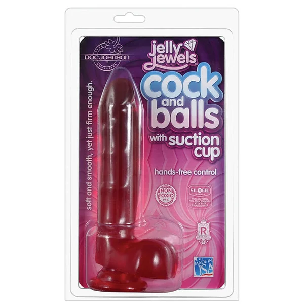 Jelly Cock W-suction Cup - Ruby
