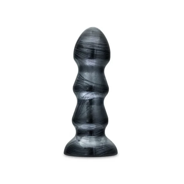 Jet Black Jack Large Ribbed Butt Plug 7 inches