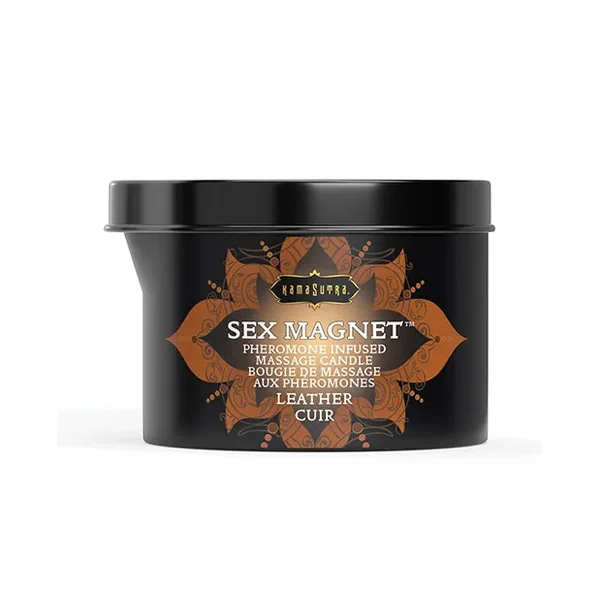 Kama Sutra Sex Magnet Candle w/Pour Spout – Leather -6 oz