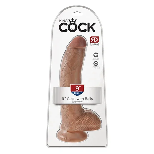 King Cock 9″ Cock w/Balls – Tan