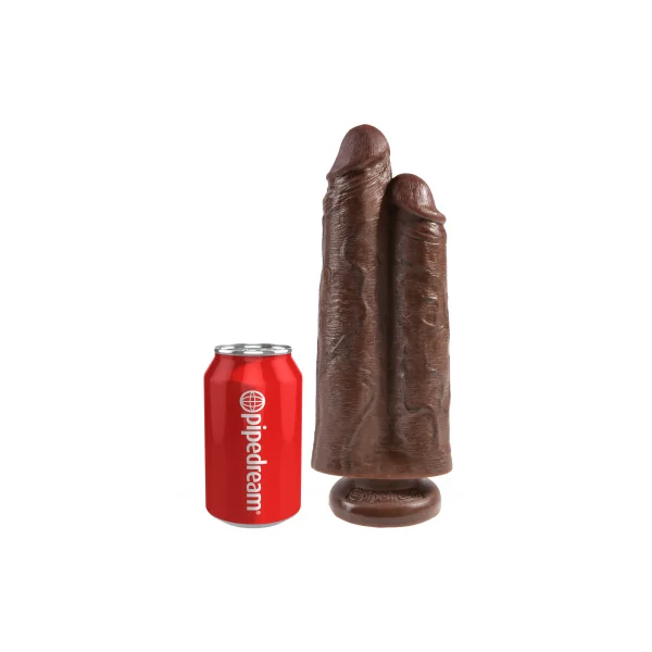 KING COCK 9 IN TWO COCKS ONE HOLE BROWN