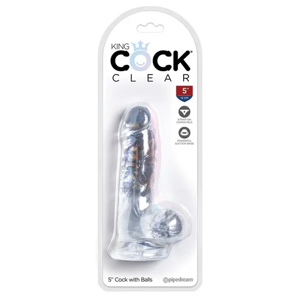 King Cock Clear 5″ Cock w/Balls