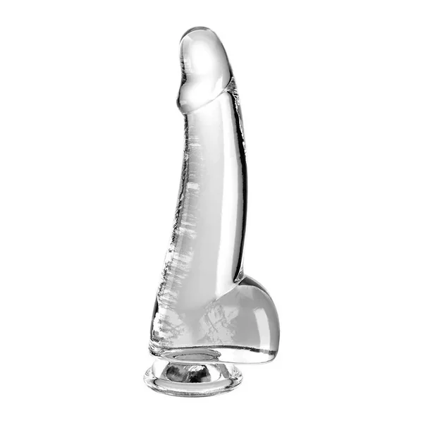 King Cock Clear Dildo with Balls 7.5in – Clear