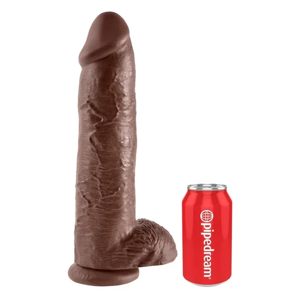 King Cock Dildo with Balls 12in – Chocolate