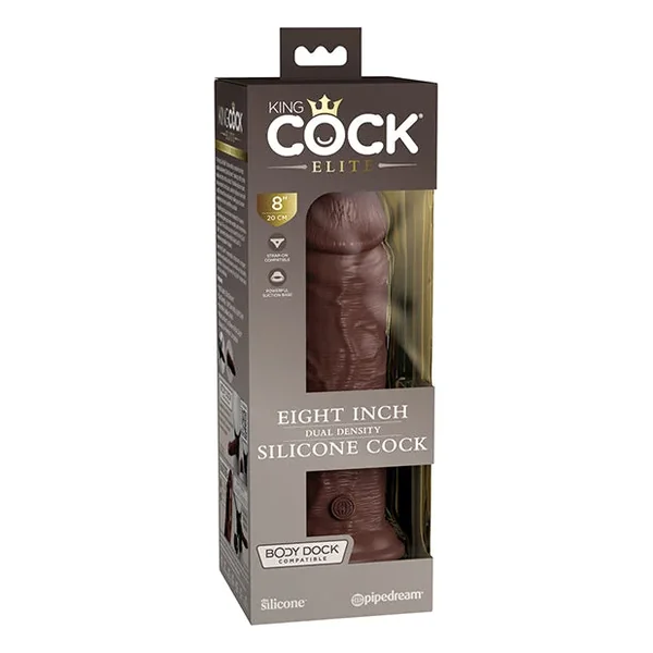 King Cock Elite 8″ Silicone Cock – Brown